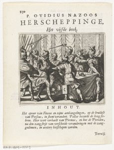 Phineus verstoort de bruiloft van Perseus en Andromeda