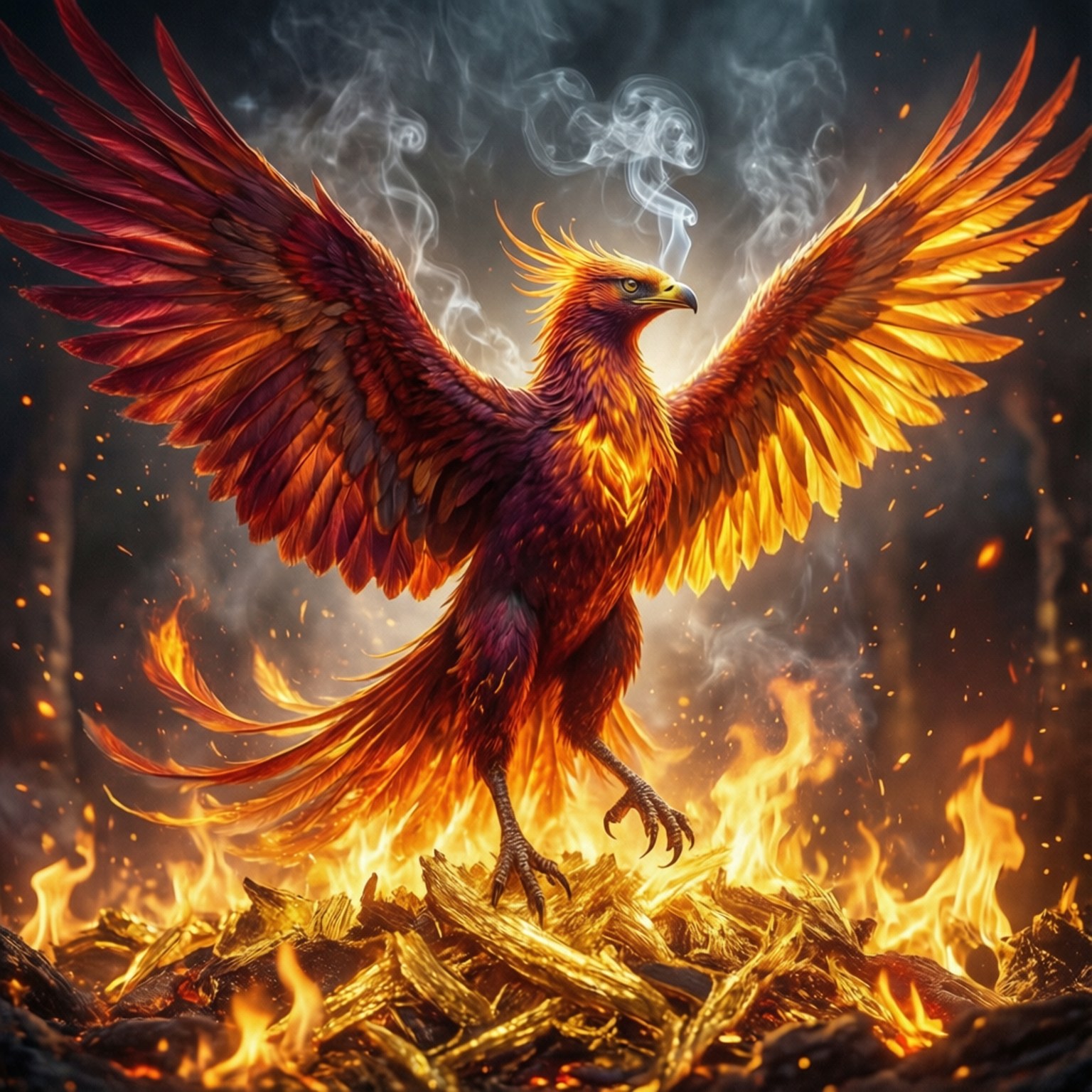 Phoenix Ascent by Wallpapers.art Studio