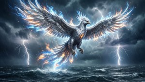 Phoenix Over Stormy Sea