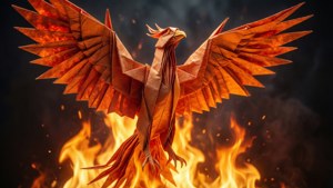 Phoenix Rising from Fire