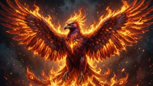 Phoenix Rising in Fire