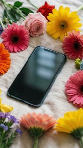 Phone Among Flowers