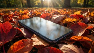 Phone on Autumn Leaves