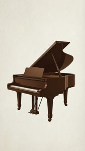 Piano Silhouette Brown