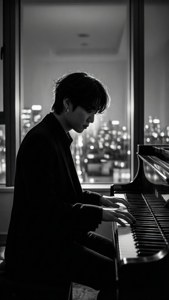 Piano Silhouette City