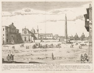 Piazza del Popolo from "Prospectus Locurum Urbis Romae Insign[ium]"