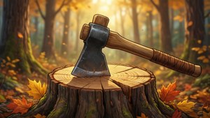 Pickaxe in Stump