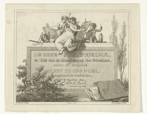 Pictura geflankeerd door twee putti