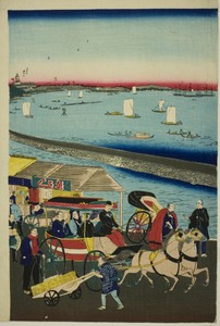 Picture of the Steam Engine Railway in Yatsuyama, Tokyo (Tokyo Yatsuyama shita kaigan jokisha tetsudo no zu)
