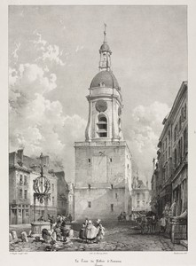 Picturesque and Romantic Travels in Old France, Picardie:  The Belfry Tower of Amiens, Picardie (Voyages pittoresques et romantiques dans l'ancienne France, Picardie : La Tour du Beffroi d' Amiens, Picardie), after François Bonhommé (French, 1809-1881)