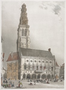 Picturesque Architecture in Paris, Ghent, Antwerp, Rouen:  L'Hôtel de Ville, Arras, France