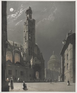 Picturesque Architecture in Paris, Ghent, Antwerp, Rouen:  St. Etienne du Mont and the Pantheon, Paris