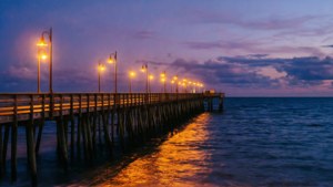 Pier Over Atlantic Dusk