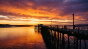Pier Sunset Reflection