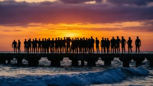 Pier Sunset Silhouette