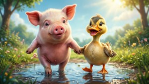 Pig and Duck Friends
