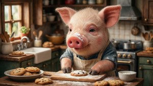 Piglet Baking Cookies