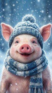 Piglet in Winter Clothes