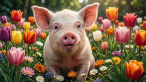 Piglet's Flower Garden