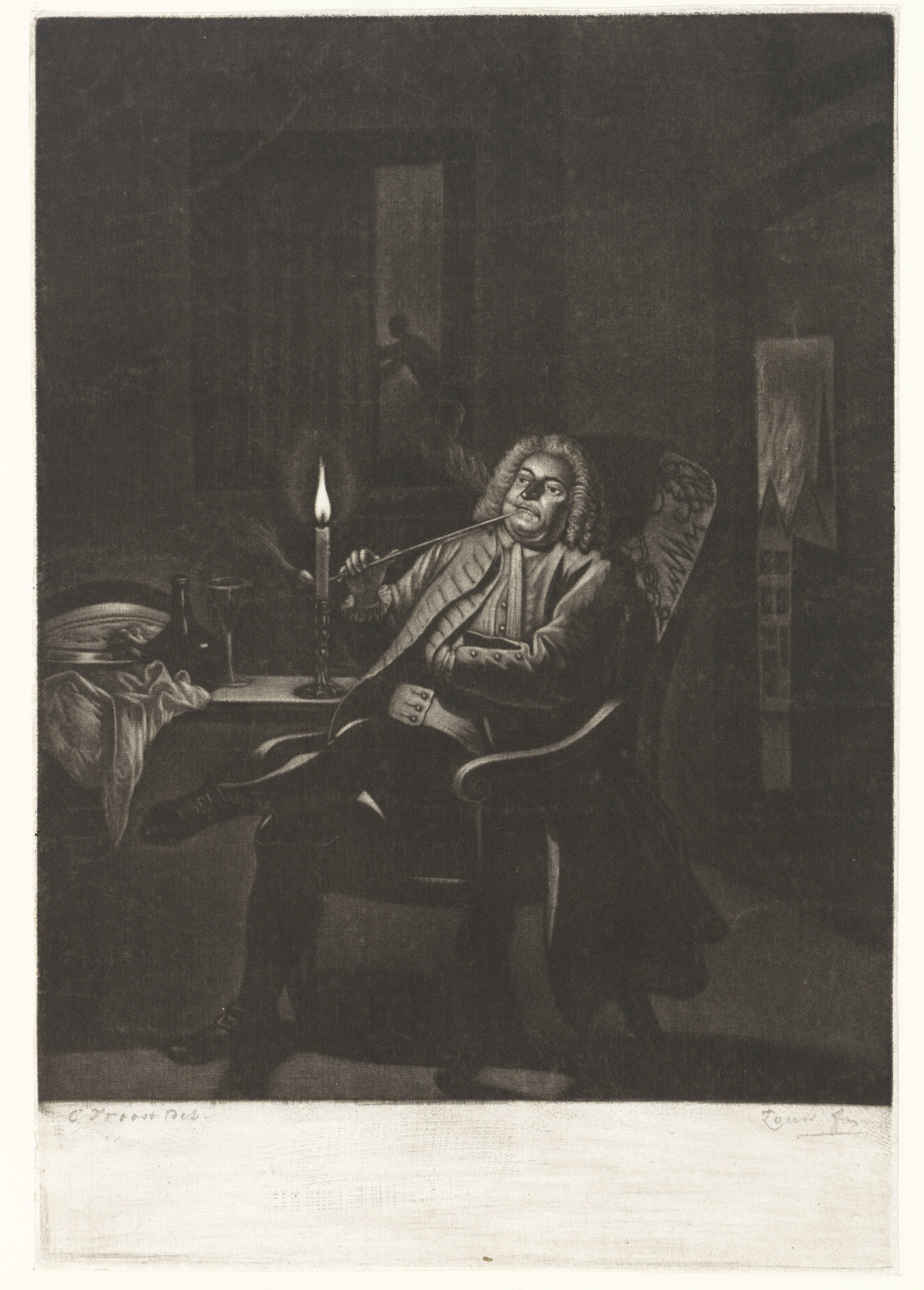 Pijprokende man by Pieter Louw