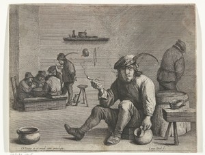 Pijprokende man in een kroeg