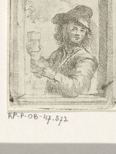 Pijprokende man met een glas