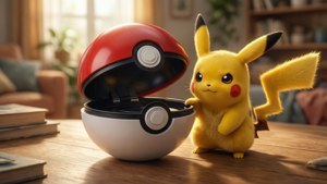 Pikachu and Open Pokéball