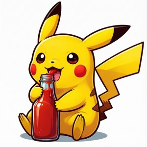 Pikachu Loves Ketchup