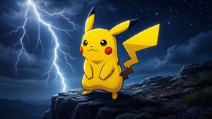 Pikachu Night Silhouette