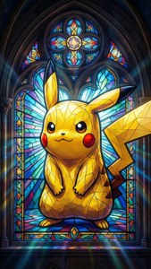 Pikachu Stained Glass