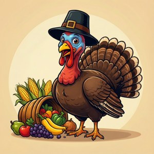 Pilgrim Turkey with Cornucopia