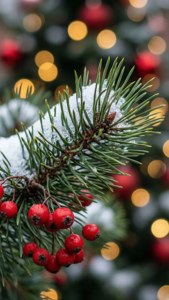 Pine and Berries Macro