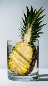 Pineapple in Water Glass