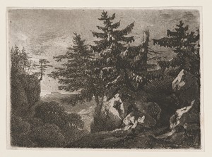 Pines on a Mountaintop at Night