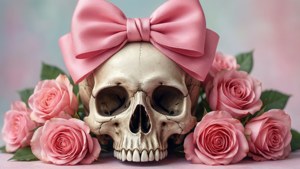 Pink Bow Skull