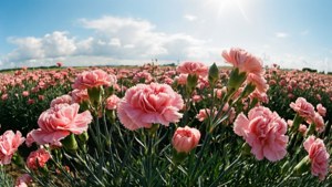 Pink Carnation Field
