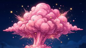 Pink Cartoon Smoke Burst