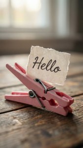 Pink Clothespin Note