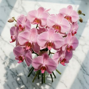 Pink Dendrobium Flat Lay