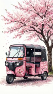 Pink Floral Rickshaw