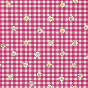 Pink Gingham Daisy