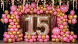 Pink Gold Balloon Backdrop