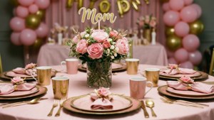 Pink Gold Birthday Table