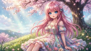 Pink Hair Cherry Blossom Dream