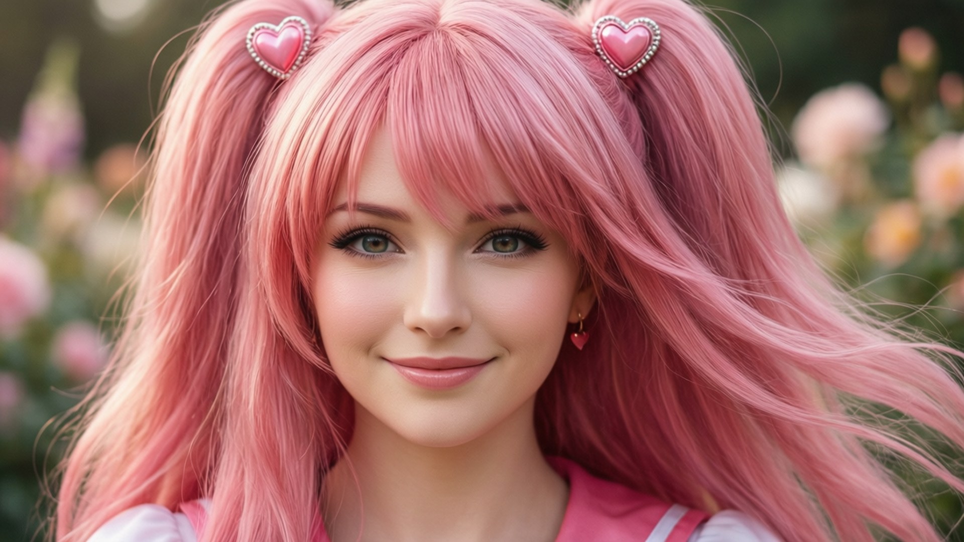 Pink Heart Portrait by Wallpapers.art Studio