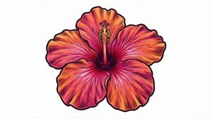 Pink Hibiscus Vector