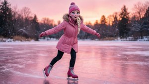 Pink Ice Skating