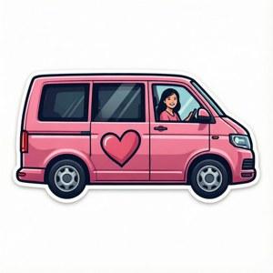 Pink Minivan Mom Decal