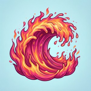 Pink Orange Fire Wave
