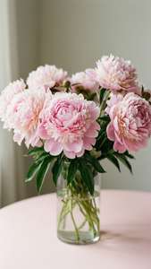 Pink Peonies Vase